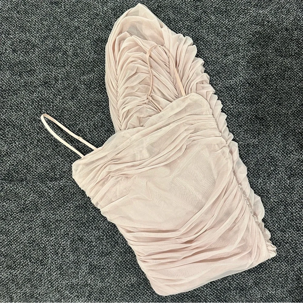 Babaton Ruched Mesh Luxor Pink Dress - Picture 4 of 7